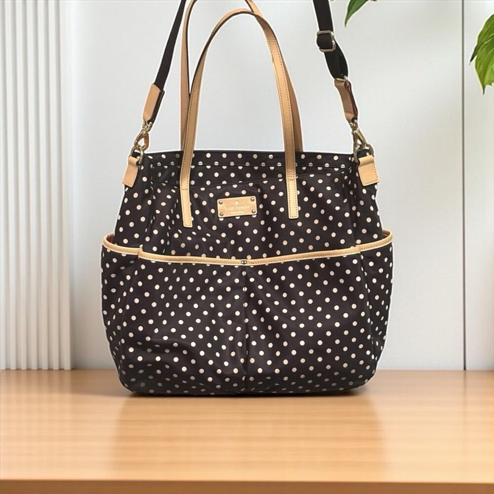 Kate Spade Polka Dot Nylon Diaper Tote – New Without Tags | Black, White & Red - Picture 2 of 8